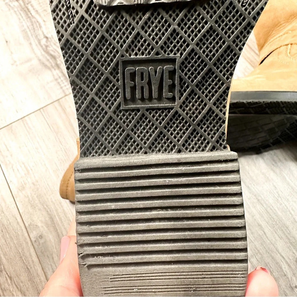 Frye Harness Pull On Dark Tan Leather Short Boots - Picture 8 of 10